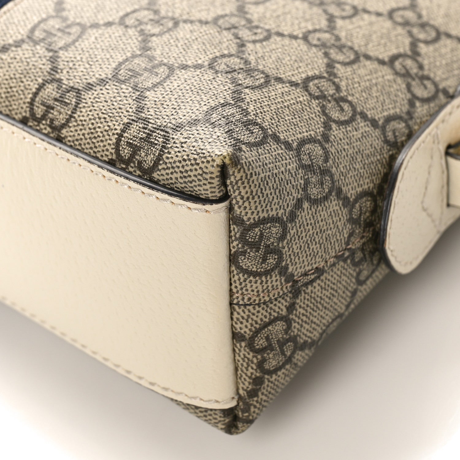Gucci GG Supreme Monogram Textured Dollar Calfskin Web Small Ophidia Dome Shoulder Bag Beige Ebony Mystic White 9 of 9