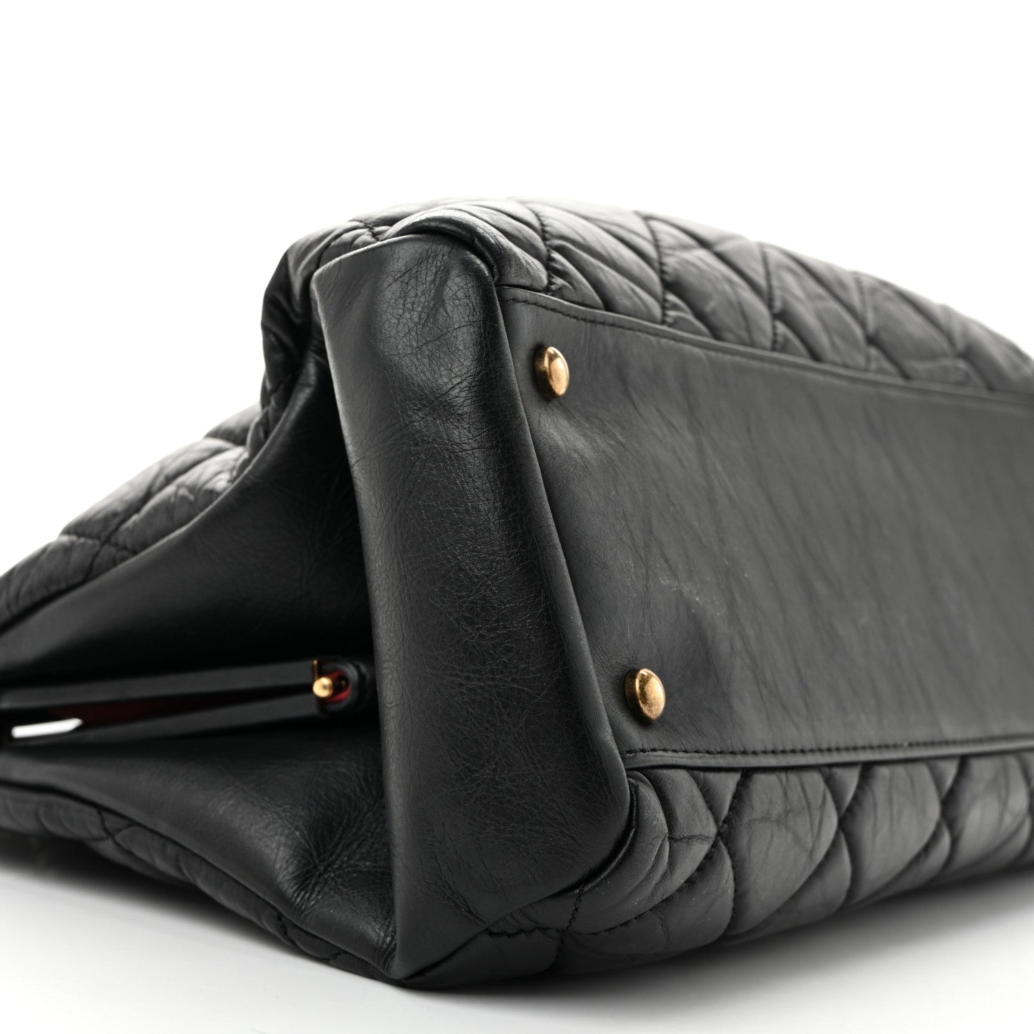 Chanel Aged Calfskin Large Just Mademoiselle Bowling Bag Black 19 of 27