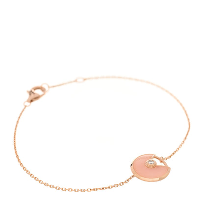 Cartier 18K Pink Gold Diamond Pink Opal Amulette de Cartier Bracelet 1 of 3