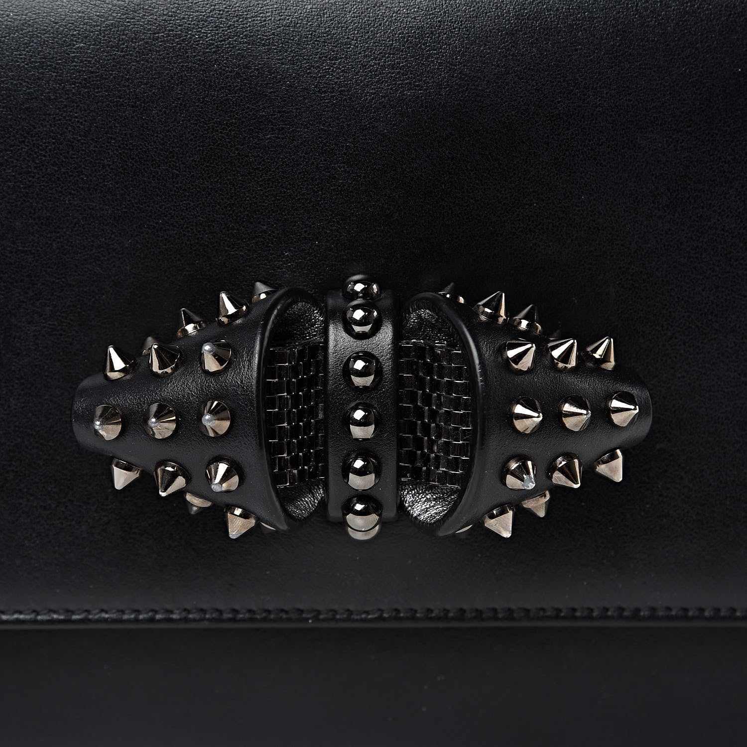 Christian Louboutin Calfskin Small Sweety Charity NV Shoulder Bag Black 7 of 9