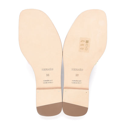 Hermes Canvas Faubourg Rainbow Oran Sandals 36 Multicolore Bleu Beton 8 of 9
