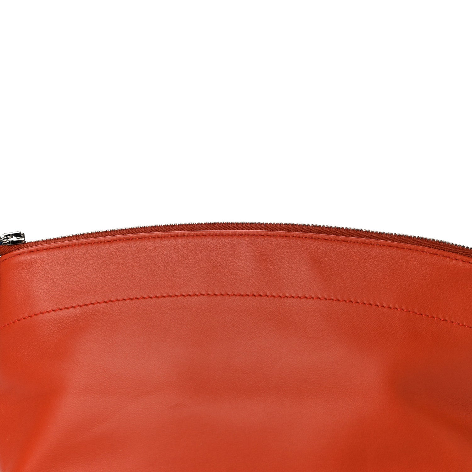 Hermes Lambskin Swift Tohubohu Pouch MM Cornaline Bleu Zellige 7 of 13