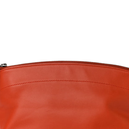 Hermes Lambskin Swift Tohubohu Pouch MM Cornaline Bleu Zellige 7 of 13