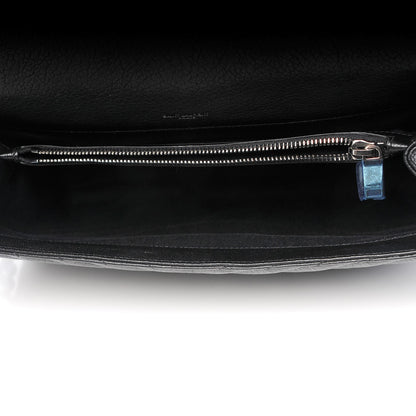 Saint Laurent Sheepskin Matelasse Chevron Monogram Large College Satchel Black 6 of 7