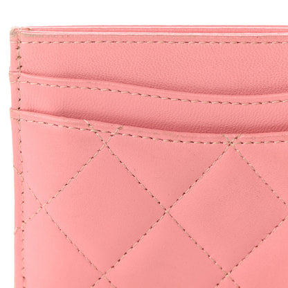 Chanel Lambskin Quilted Card Holder Pink 14 of 17