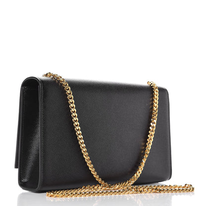Saint Laurent Grain De Poudre Medium Classic Monogram Kate Satchel Black 3 of 7