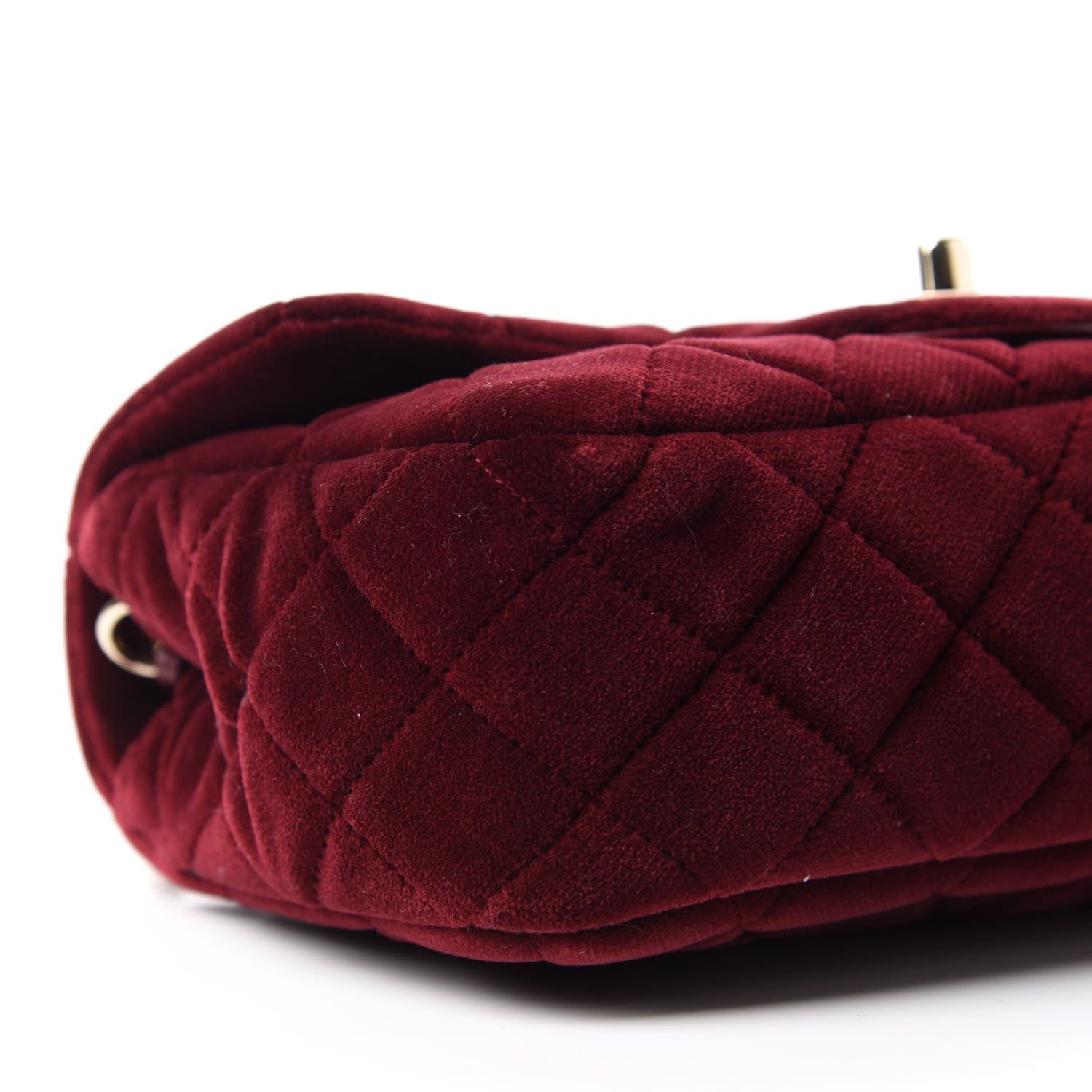 Chanel Velvet Quilted Mini Rectangular Pearl Crush Flap Burgundy 6 of 10