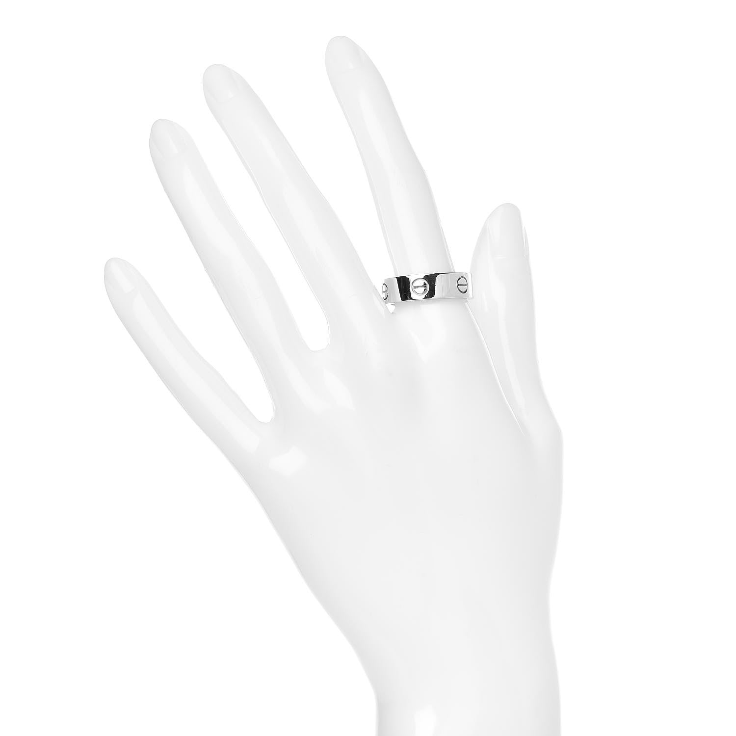 Cartier 18K White Gold 6mm LOVE Ring 58 8.25 2 of 4