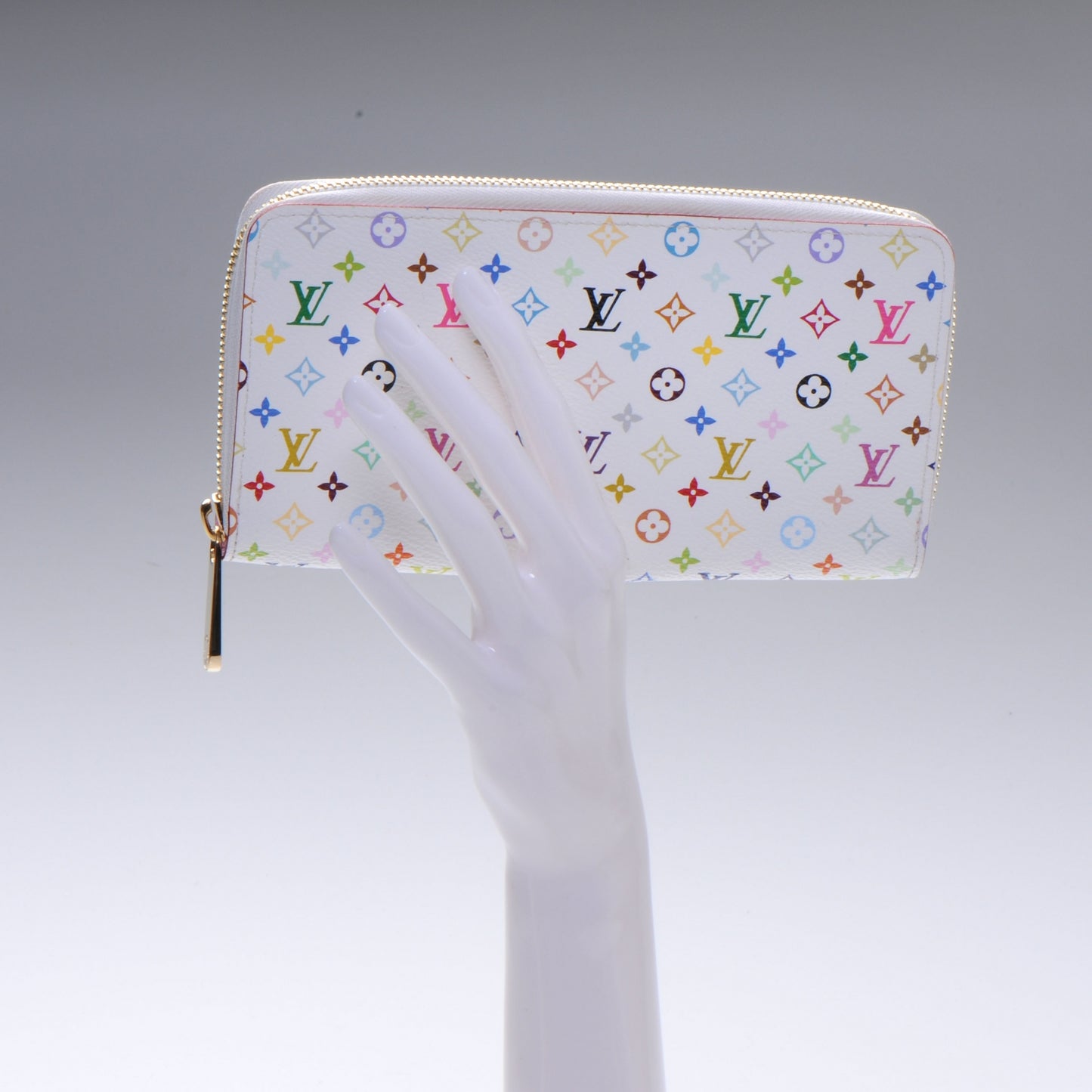 Monogram Multicolor Zippy Wallet White