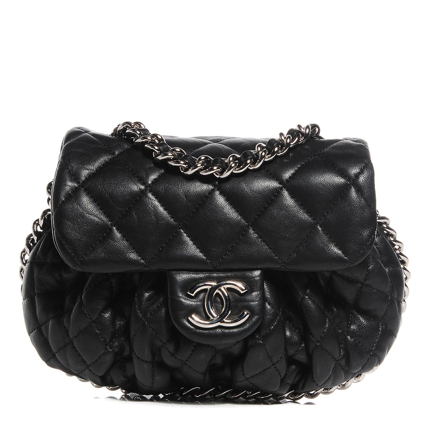 Chanel Washed Lambskin Chain Around Mini Flap Black 1 of 7