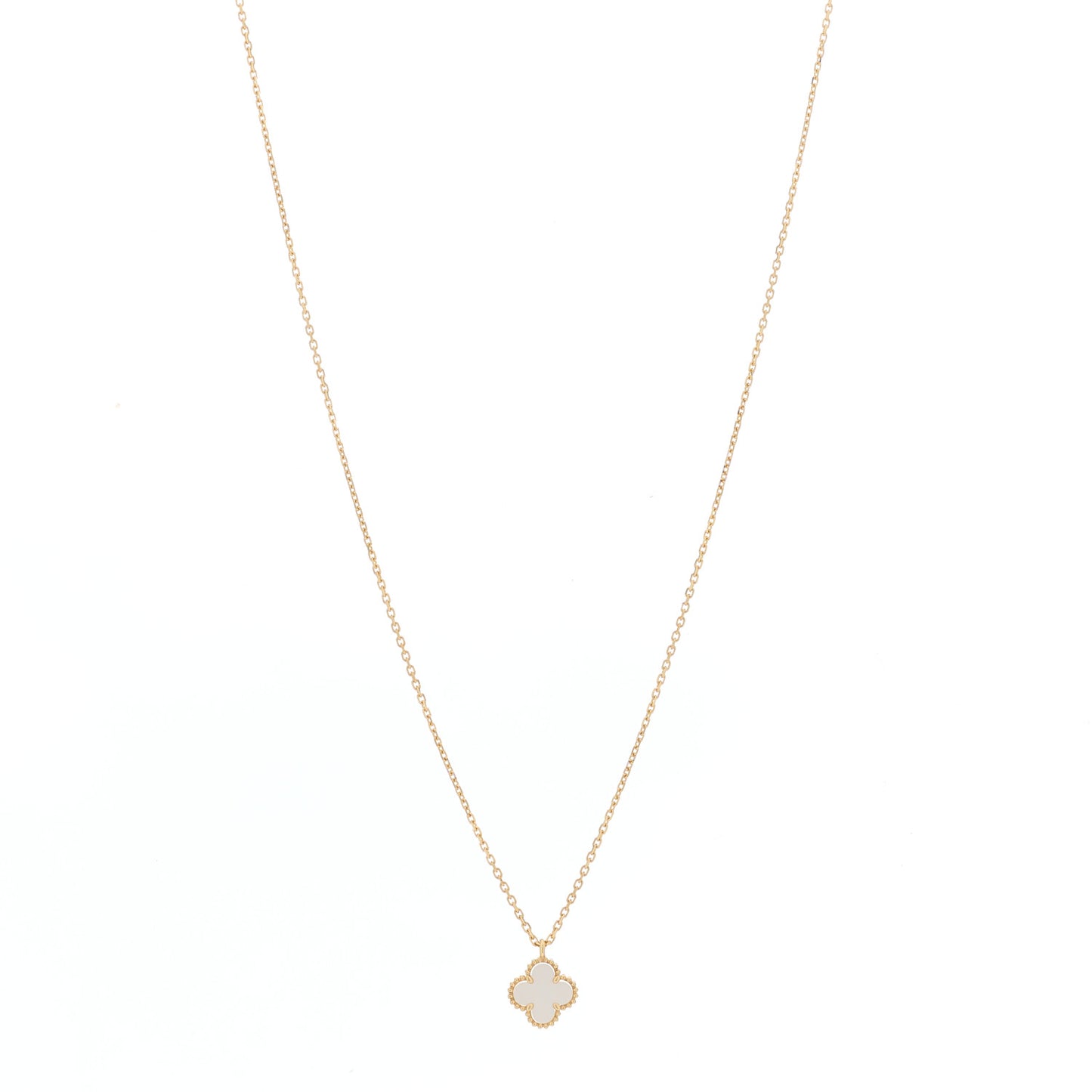 18K Yellow Gold Mother of Pearl Sweet Alhambra Pendant Necklace