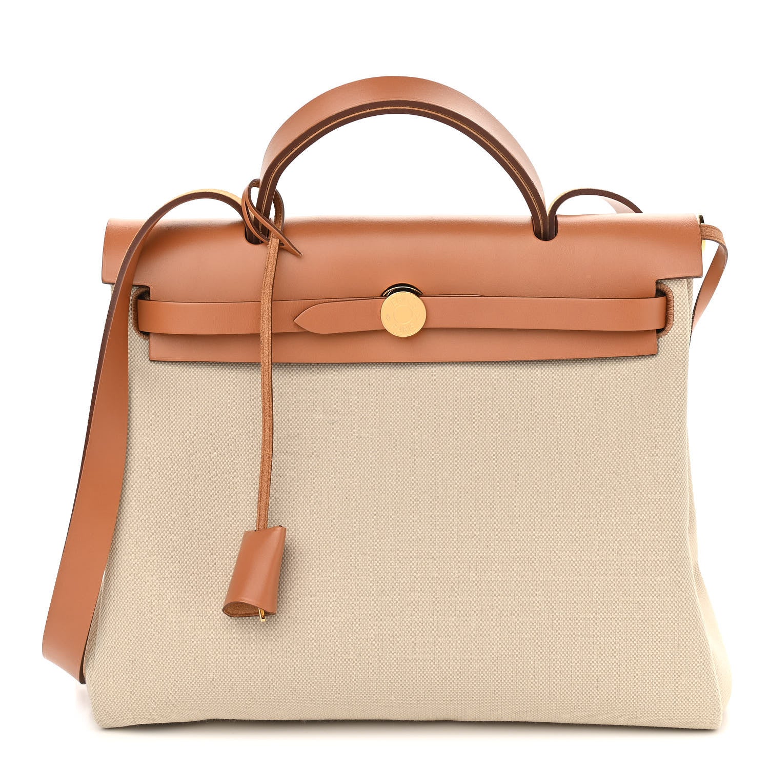 Hermes Vache Hunter Toile Herbag Zip 31 PM Trench Gold 3 of 12