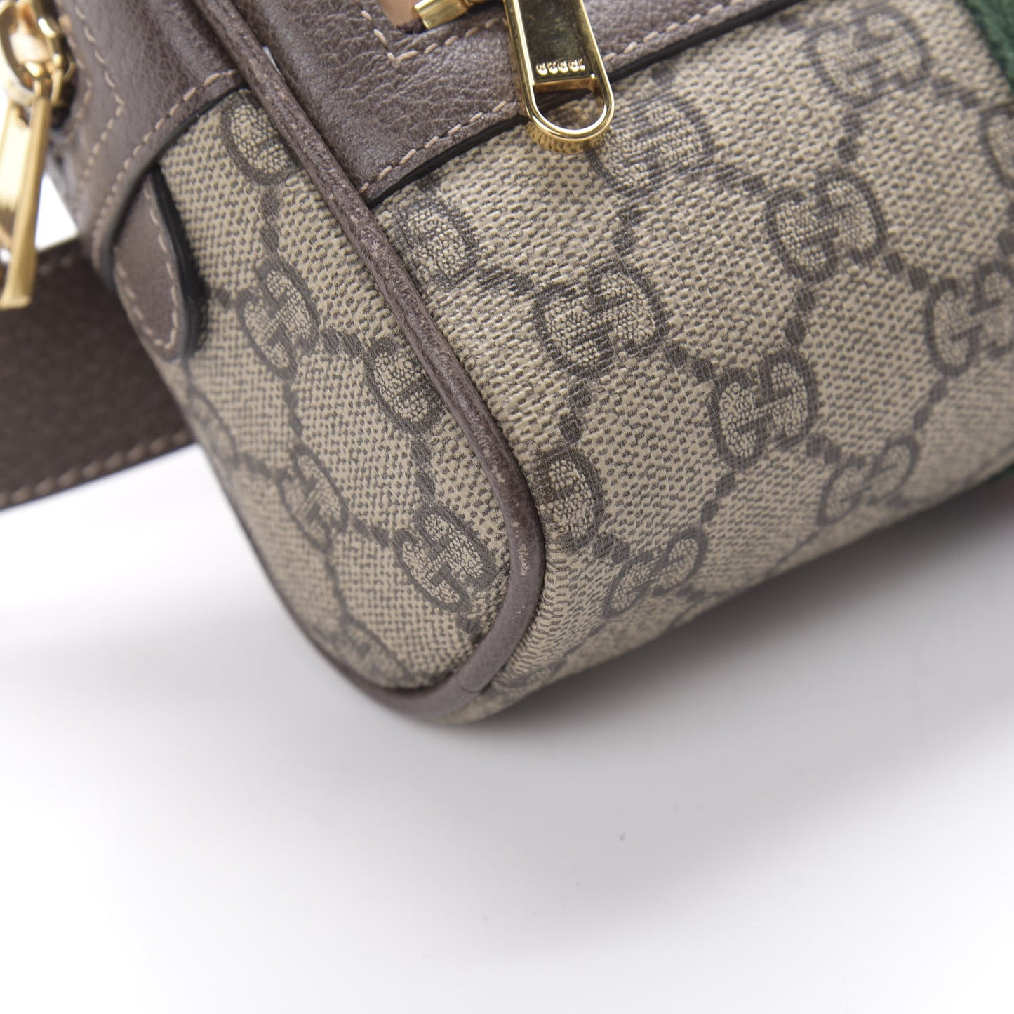 GG Supreme Monogram Web Small Ophidia Belt Bag 95 38 Dark Brown