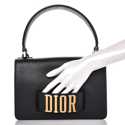 Christian Dior Grained Calfskin Dio(r)evolution Top Handle Flap Bag Black 3 of 8
