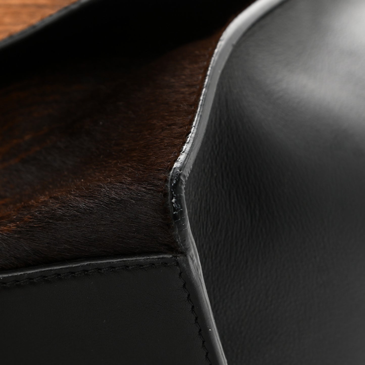 Shaded Pony Hair Calfskin Medium Trapeze Brown