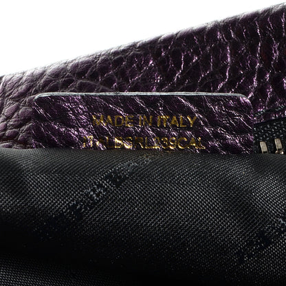Burberry Metallic Grainy Calfskin Nevin Large Pouch Blackberry 10 of 10