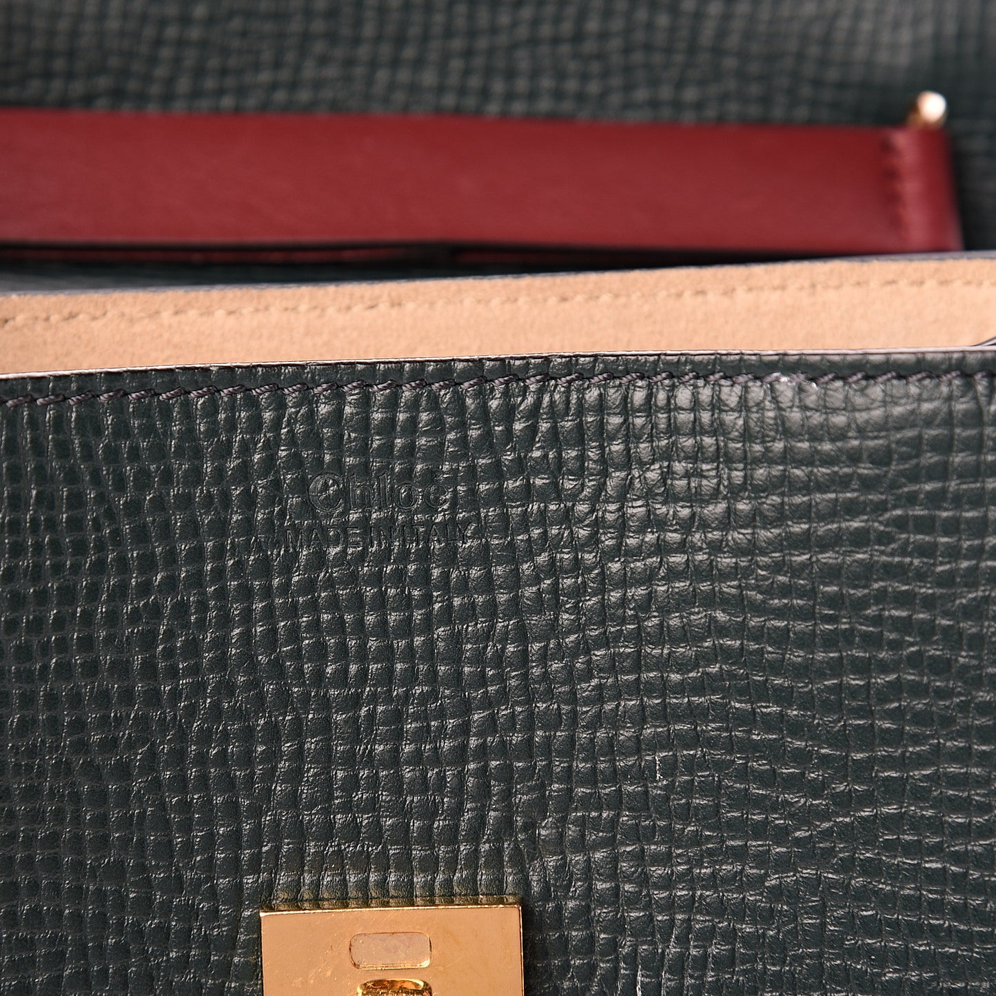 Grained Calfskin Lambskin Bi-Color Drew Shoulder Bag Plum Purple Green