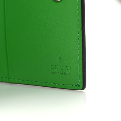 Gucci Calfskin GG Tennis Bi-Color Embossed Card Case Joy Green Joy Blue 6 of 7