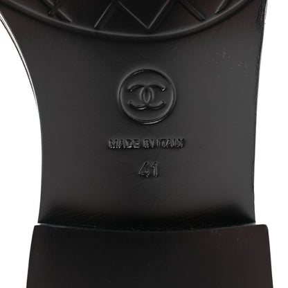 Chanel Shiny Goatskin Mary Jane Flats 41 White Black 7 of 10