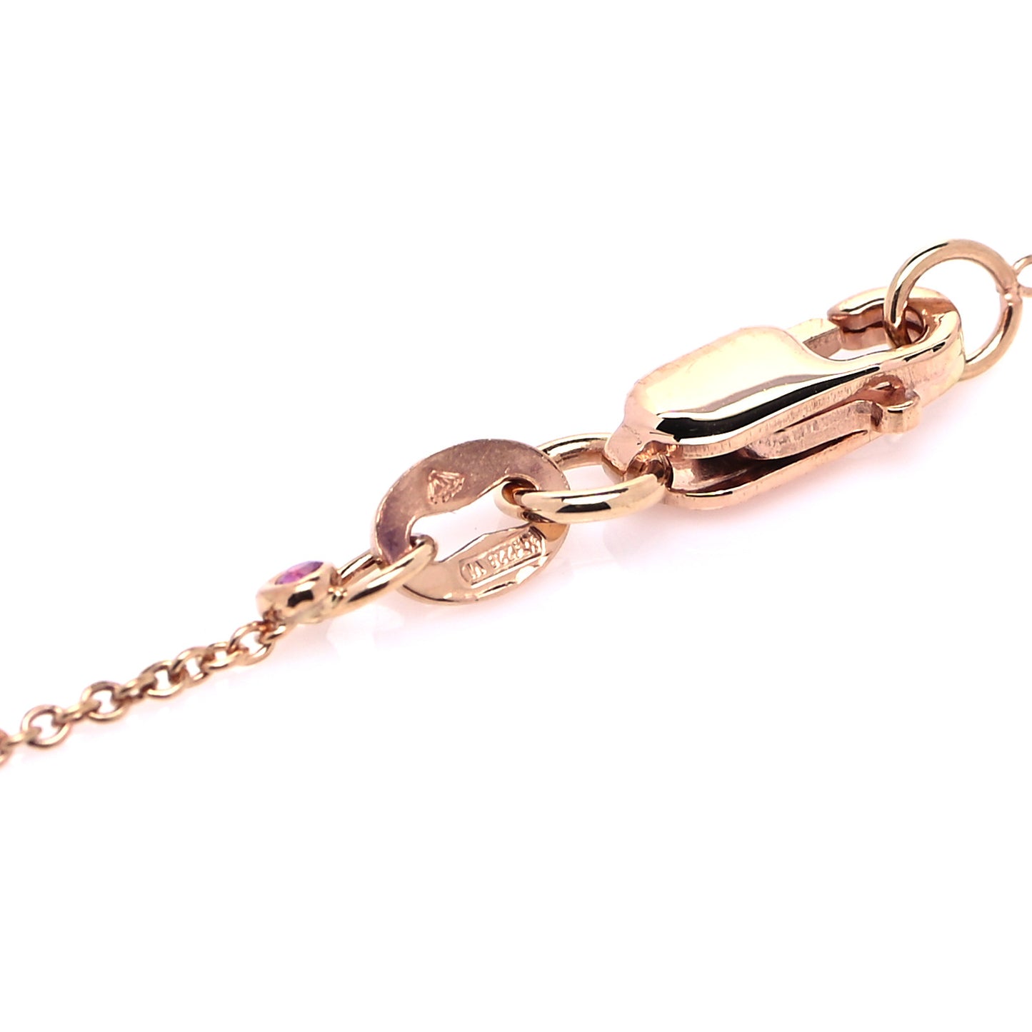 18K Rose Gold Diamond Tiny Treasures Initial F Pendant Necklace