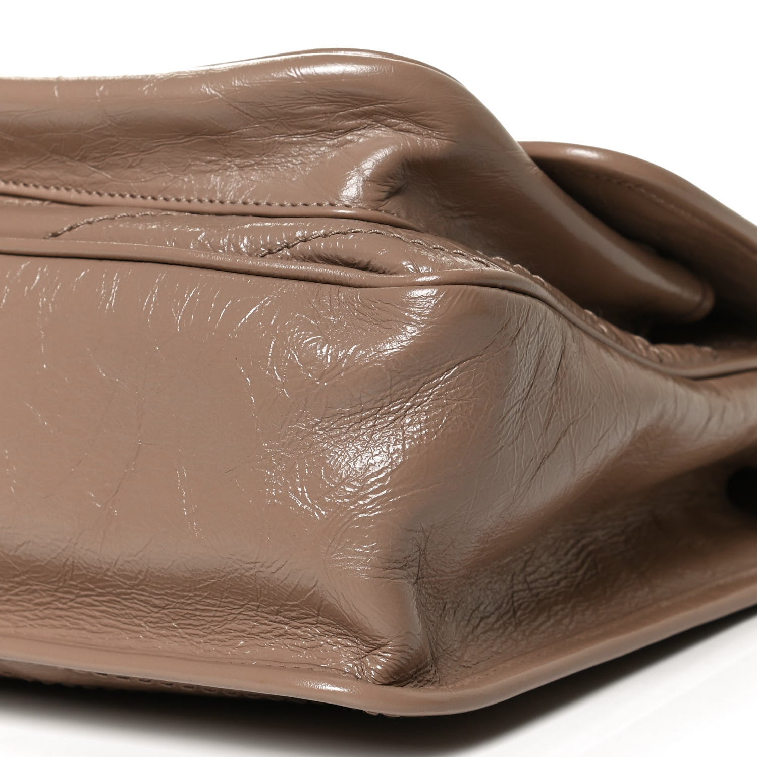 Saint Laurent Crinkled Calfskin Matelasse Monogram Medium Niki Chain Satchel Light Taupe 11 of 11