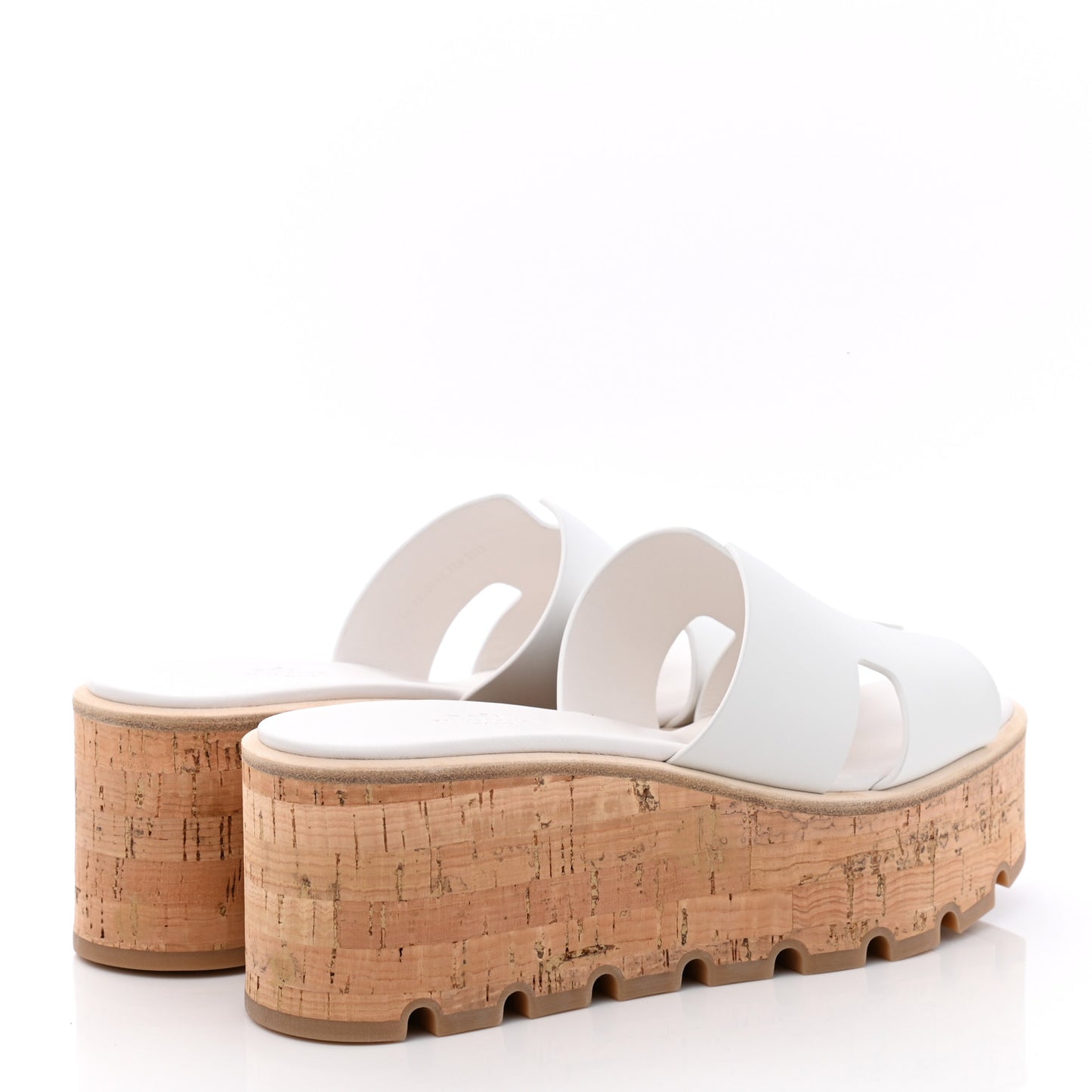 Calfskin Cork Eze 30 Sandals 37 White