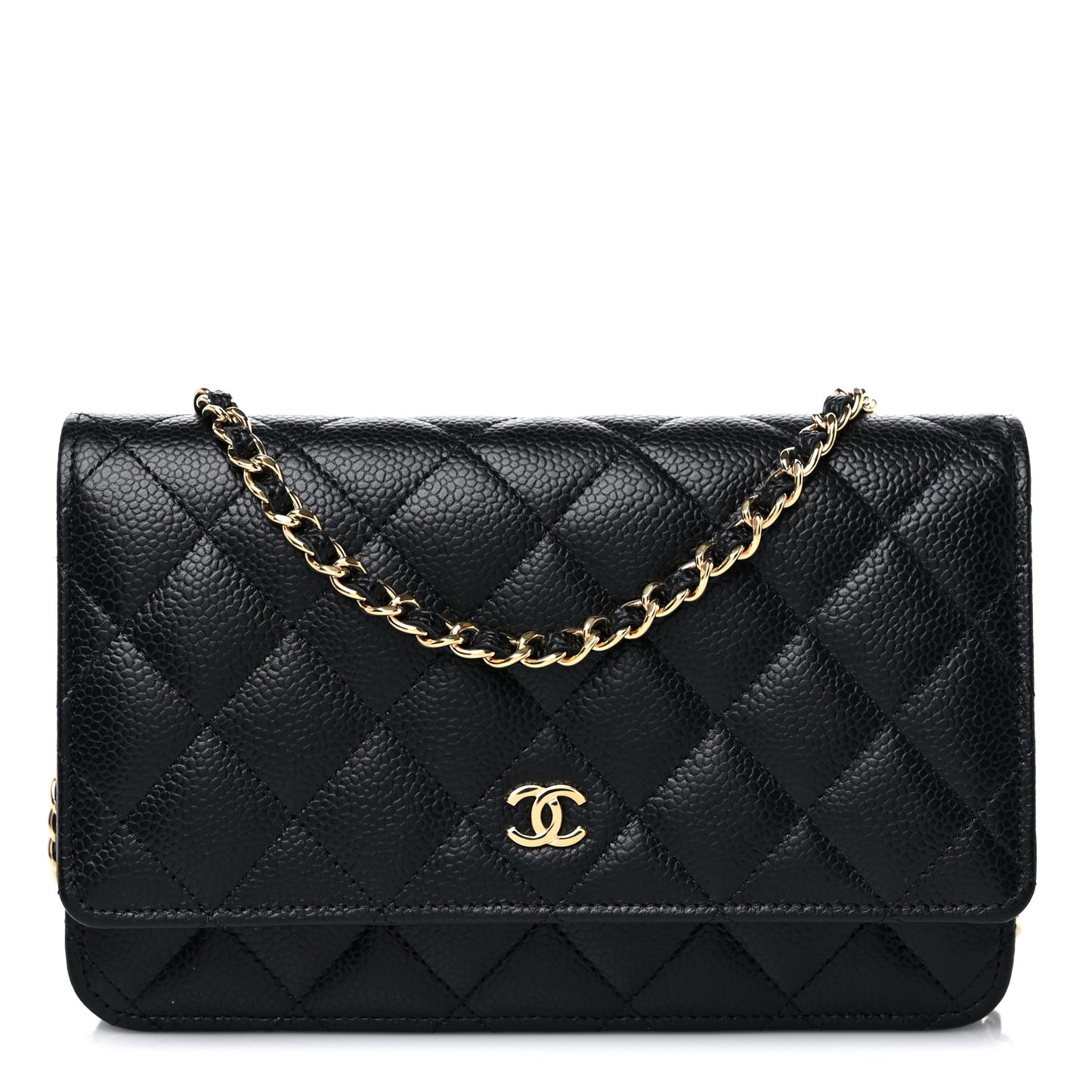 Caviar Quilted Wallet On Chain WOC Black