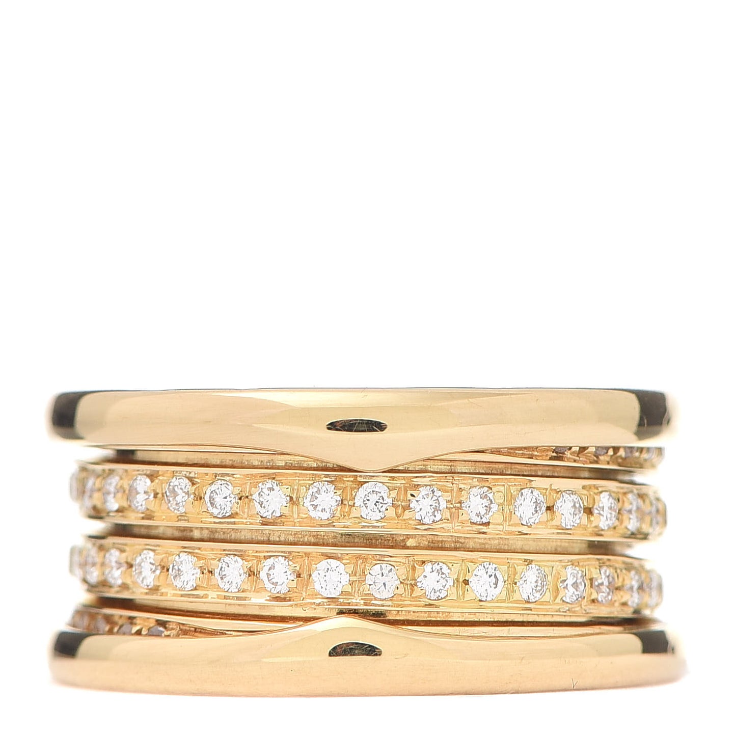18K Yellow Gold Diamond B.Zero1 Four-Band Pave Ring 52 6