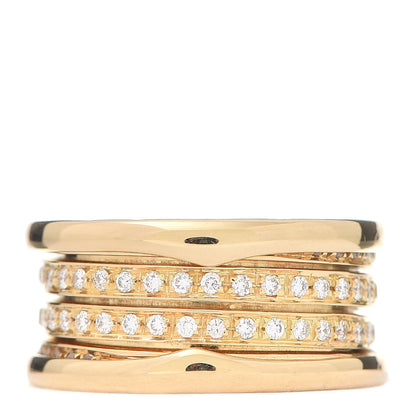 Bulgari 18K Yellow Gold Diamond B.Zero1 Four-Band Pave Ring 52 6 3 of 5