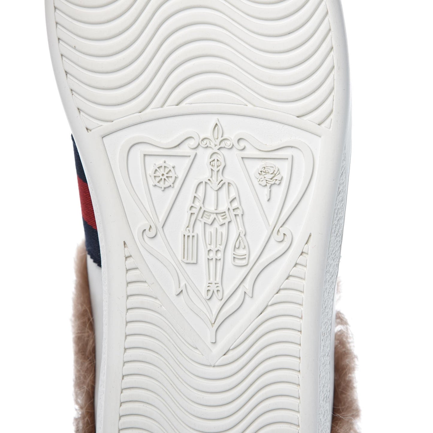 Calfskin Wool Web Bee Embroidered Womens Ace Sneakers 38 White