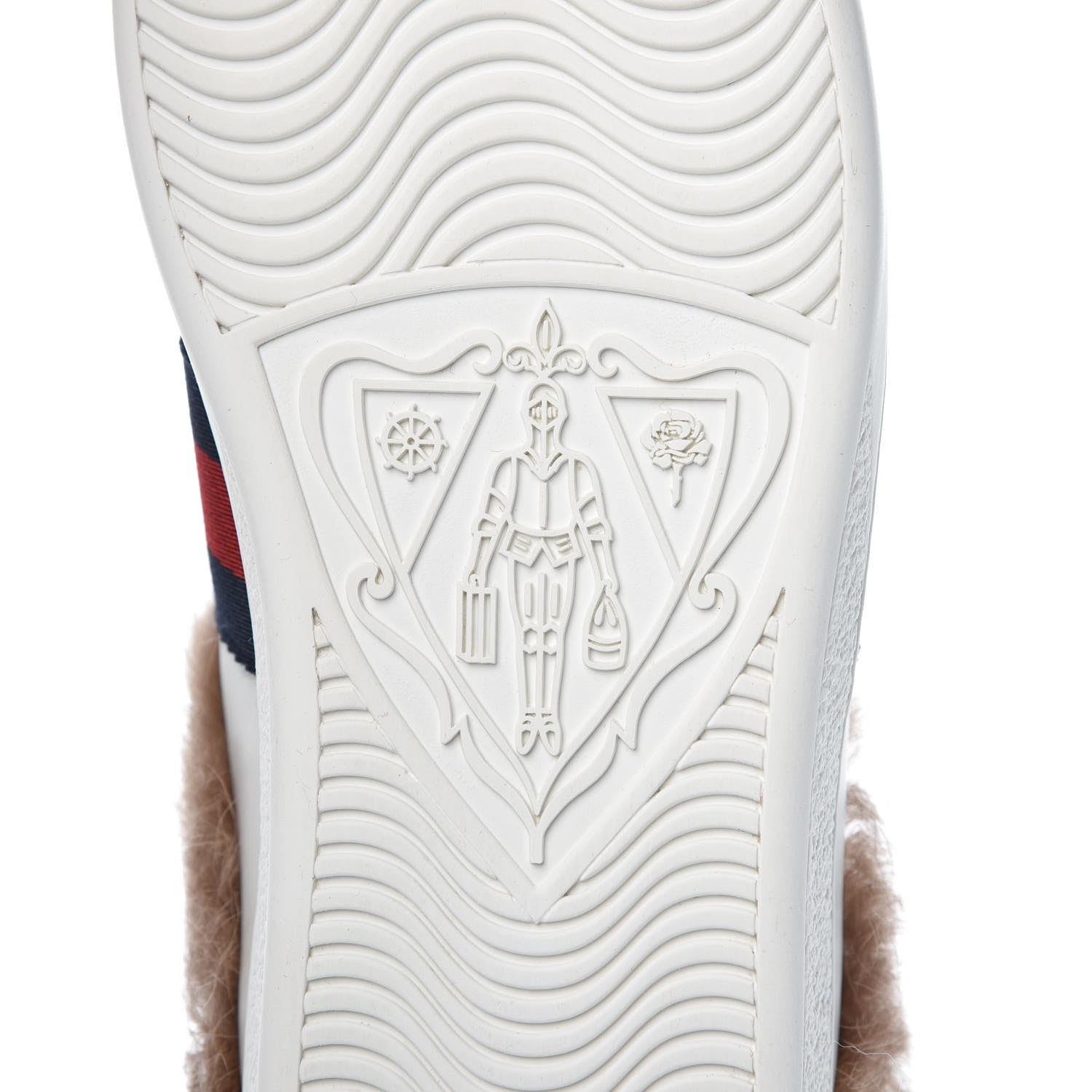 Gucci Calfskin Wool Web Bee Embroidered Womens Ace Sneakers 38 White 6 of 7
