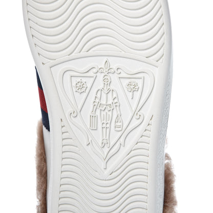 Gucci Calfskin Wool Web Bee Embroidered Womens Ace Sneakers 38 White 6 of 7