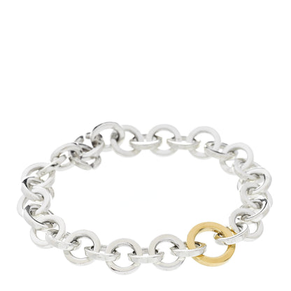 Tiffany Sterling Silver 18K Yellow Gold Circle Link Bracelet 1 of 3