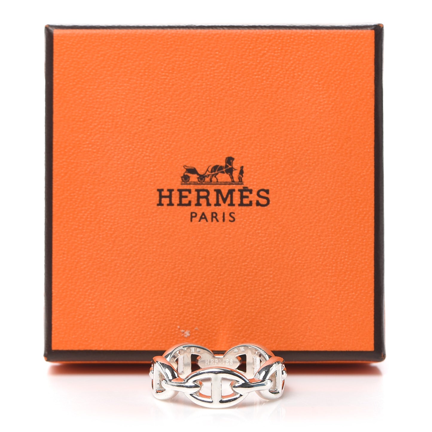 Sterling Silver PM Chaine d'Ancre Enchainee Band Ring 58 8.25