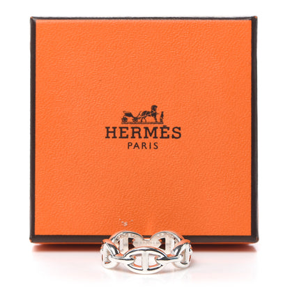Hermes Sterling Silver PM Chaine d'Ancre Enchainee Band Ring 58 8.25 8 of 8
