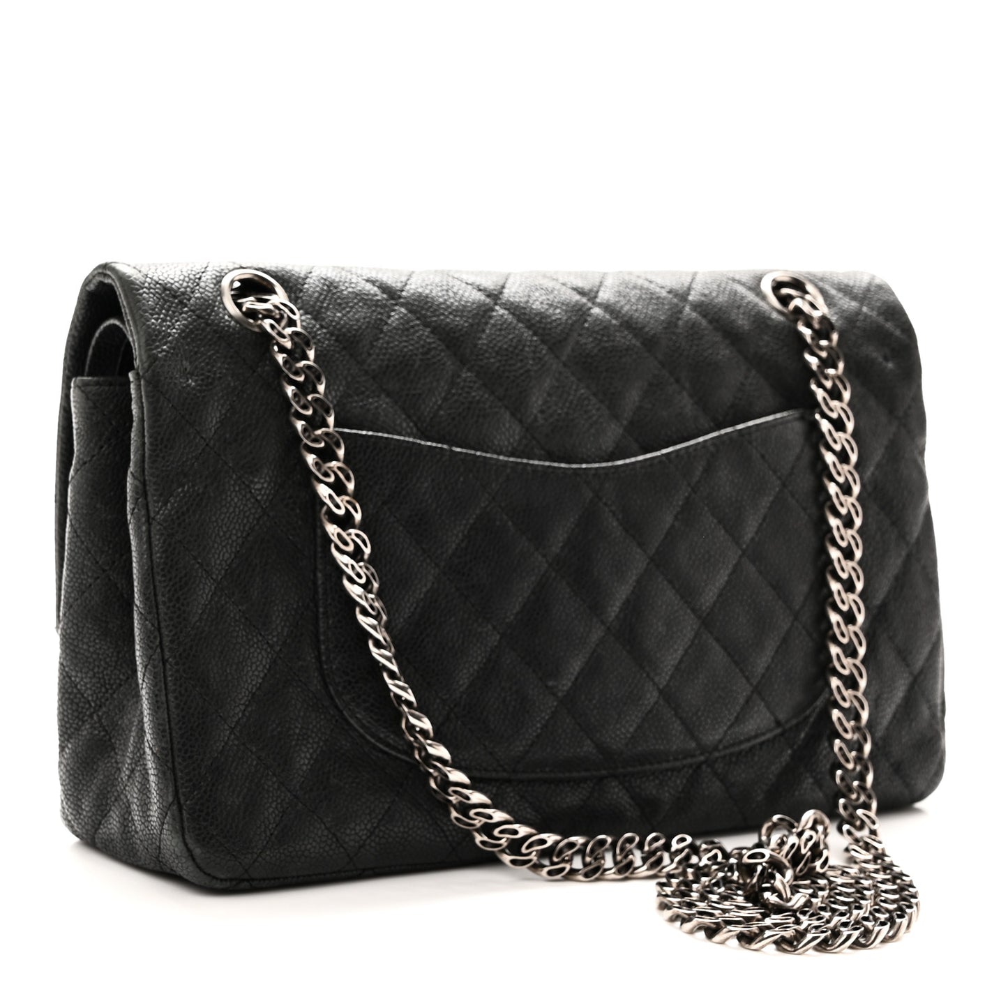Washed Caviar Quilted 2.55 Reissue 225 Bijoux Chain Flap  Black