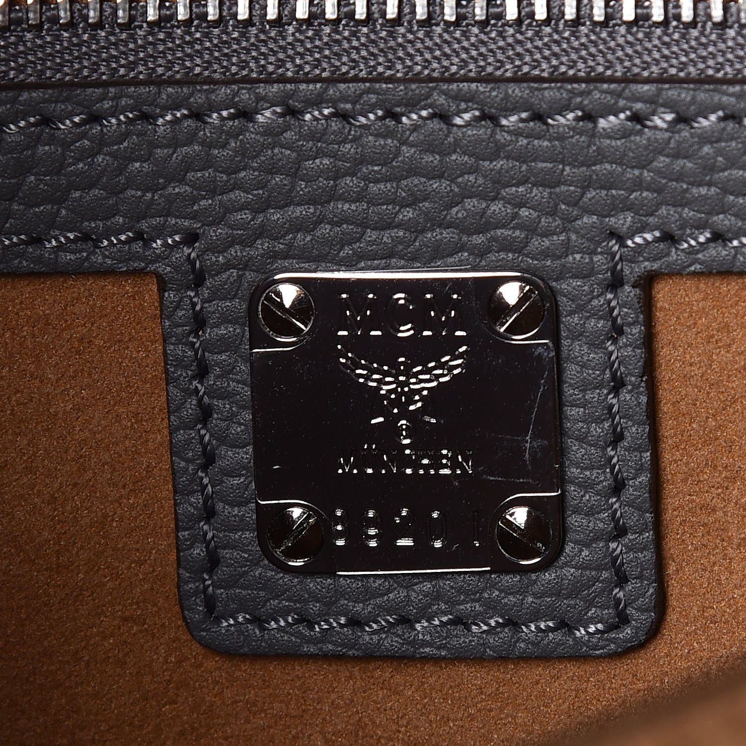MCM Park Avenue Calfskin Small Patricia Crossbody Bag Charcoal 7 of 10