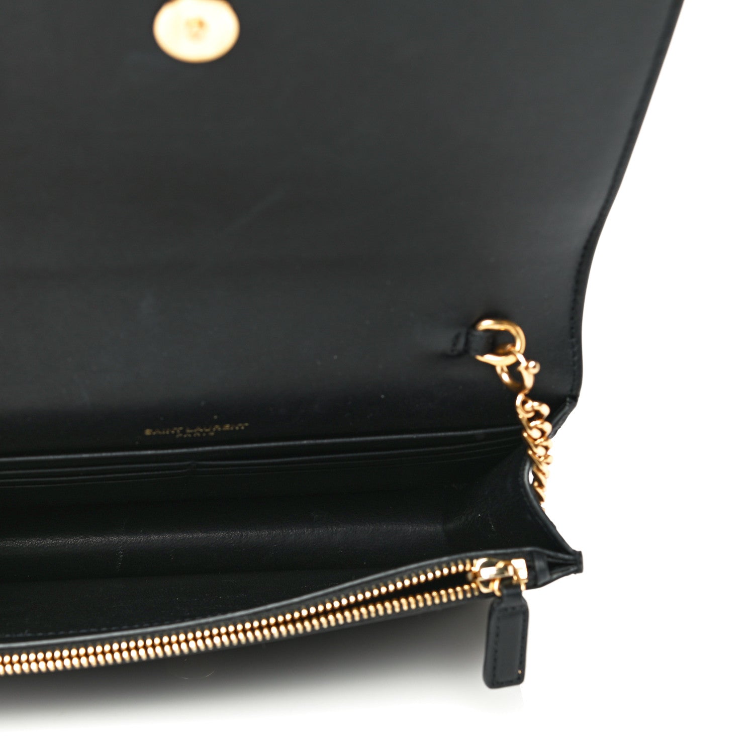 Saint Laurent Smooth Calfskin Classic Monogram Kate Tassel Chain Wallet Black 5 of 21