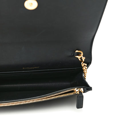 Saint Laurent Smooth Calfskin Classic Monogram Kate Tassel Chain Wallet Black 5 of 21