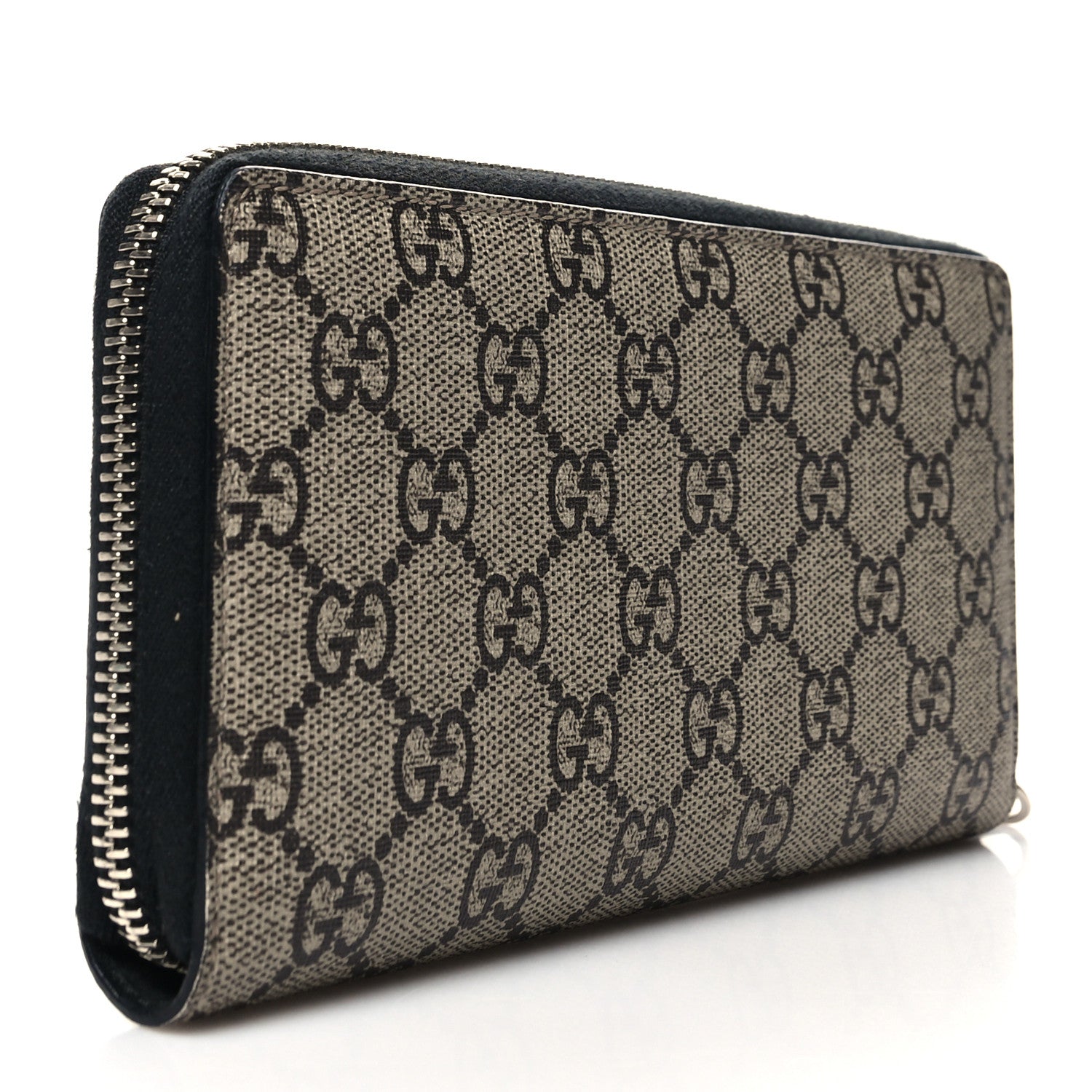 Gucci GG Supreme Monogram Kingsnake Zip Around Wallet Black 3 of 9