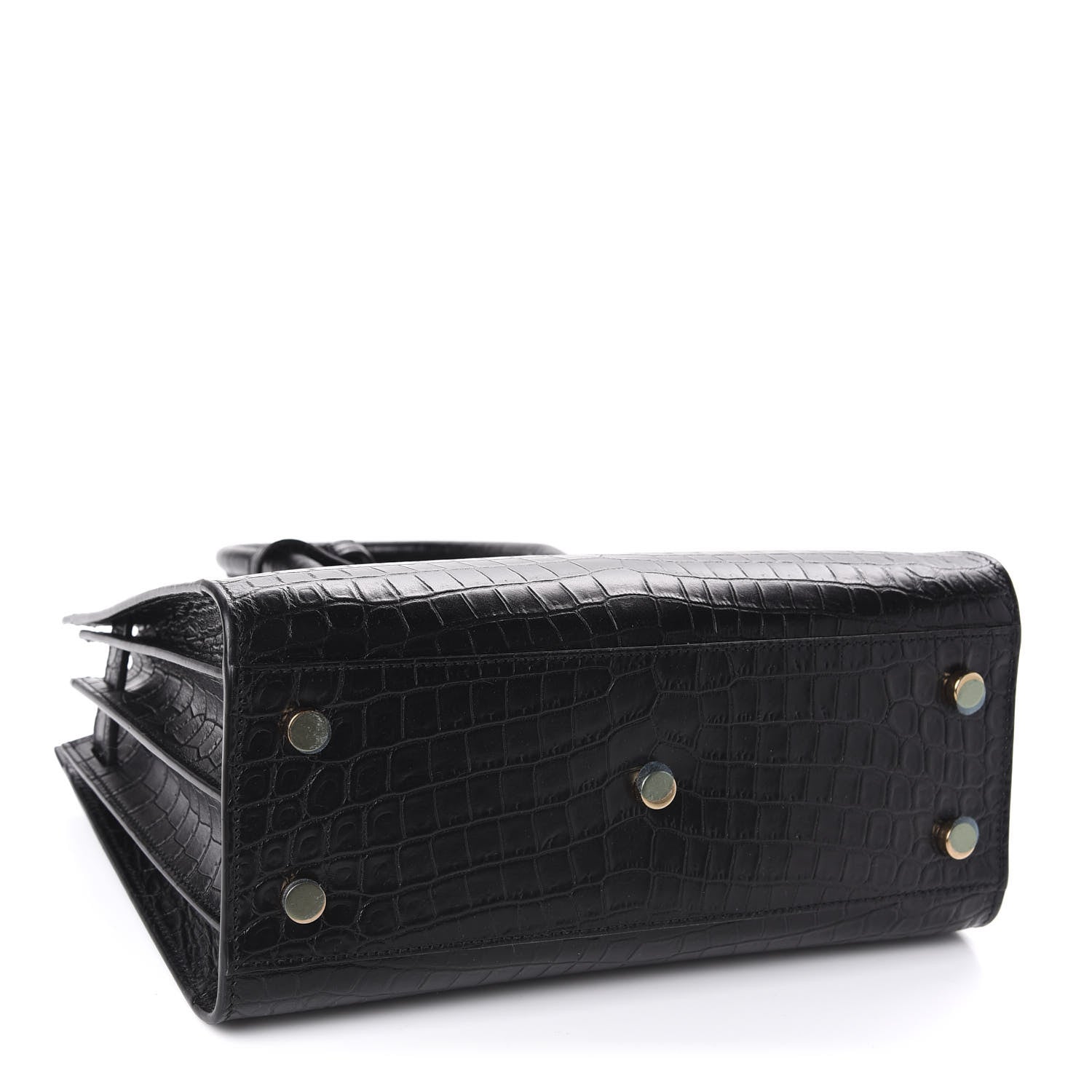 Saint Laurent Calfskin Crocodile Embossed Baby Sac De Jour Black 5 of 11