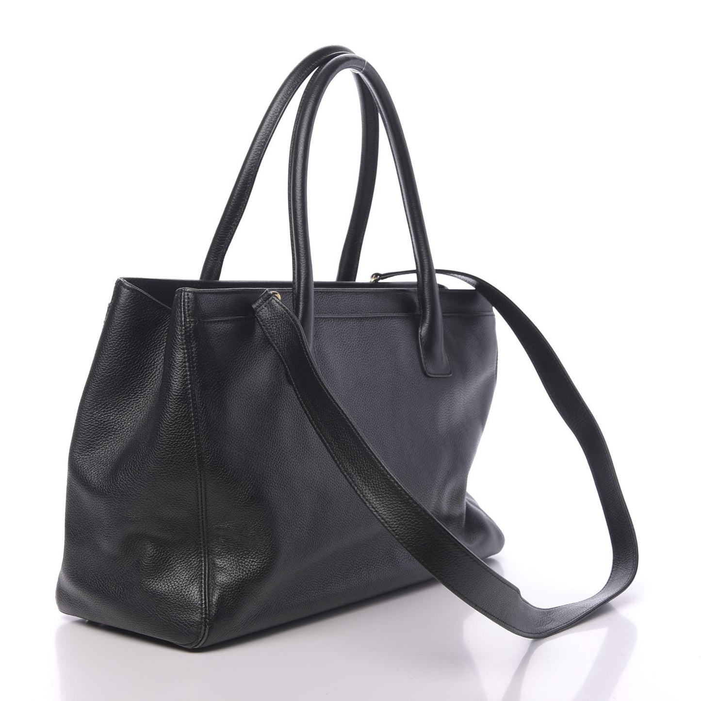 Calfskin Cerf Shopper Tote Black