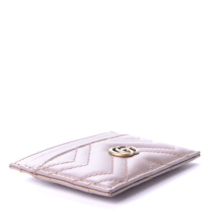 Gucci Calfskin Matelasse GG Marmont Card Holder Porcelain Rose 4 of 7