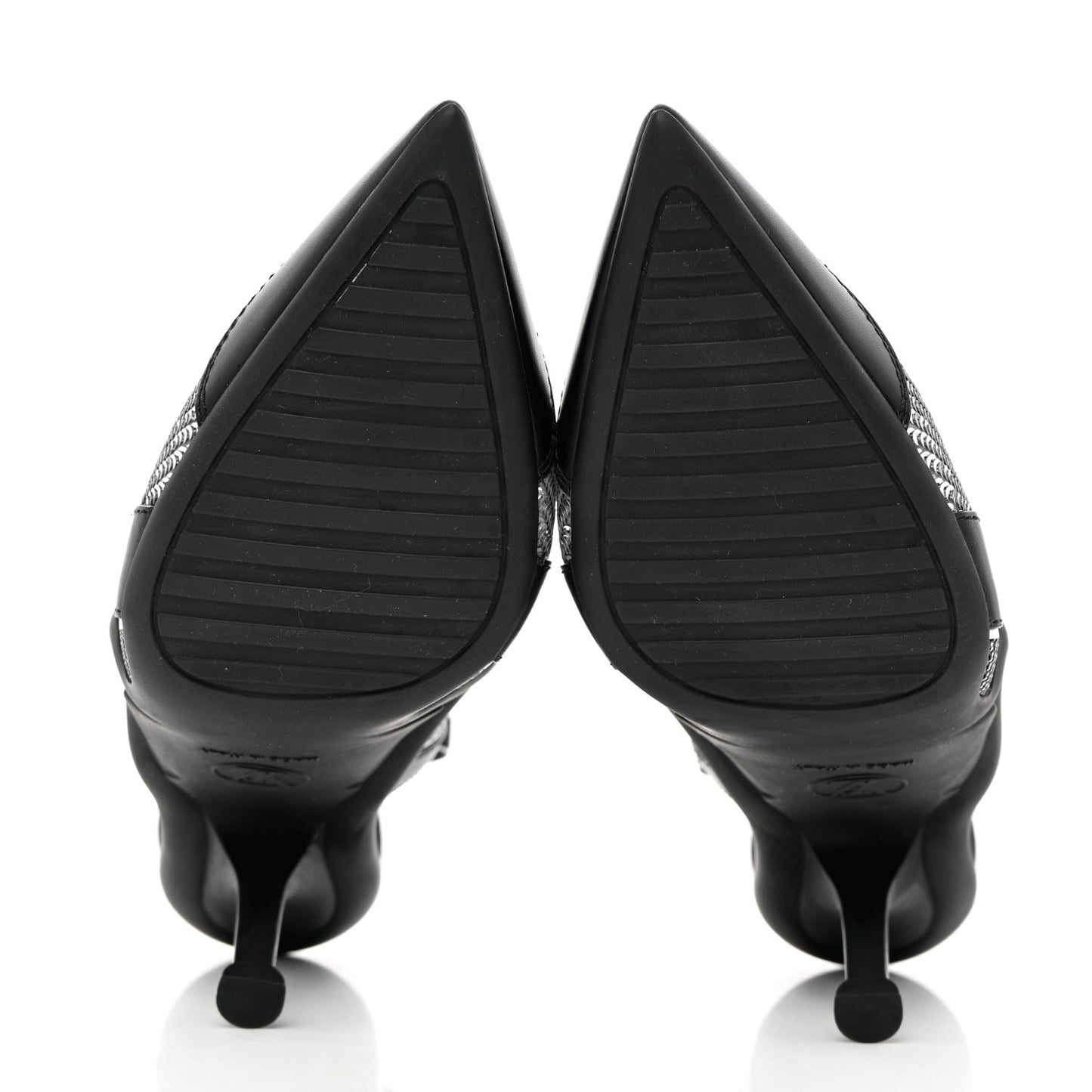 Calfskin Sequin Archlight Slingback Pumps 37 Black