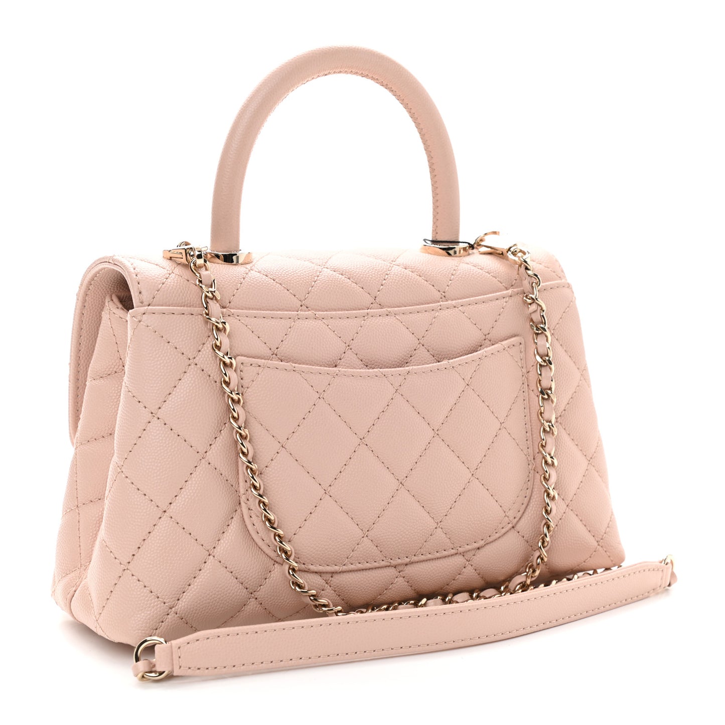 Caviar Quilted Mini Coco Handle Flap Light Pink