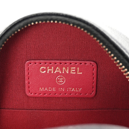 Chanel Shiny Goatskin Quilted Chanel 19 Round Clutch With Chain Black 6 of 10