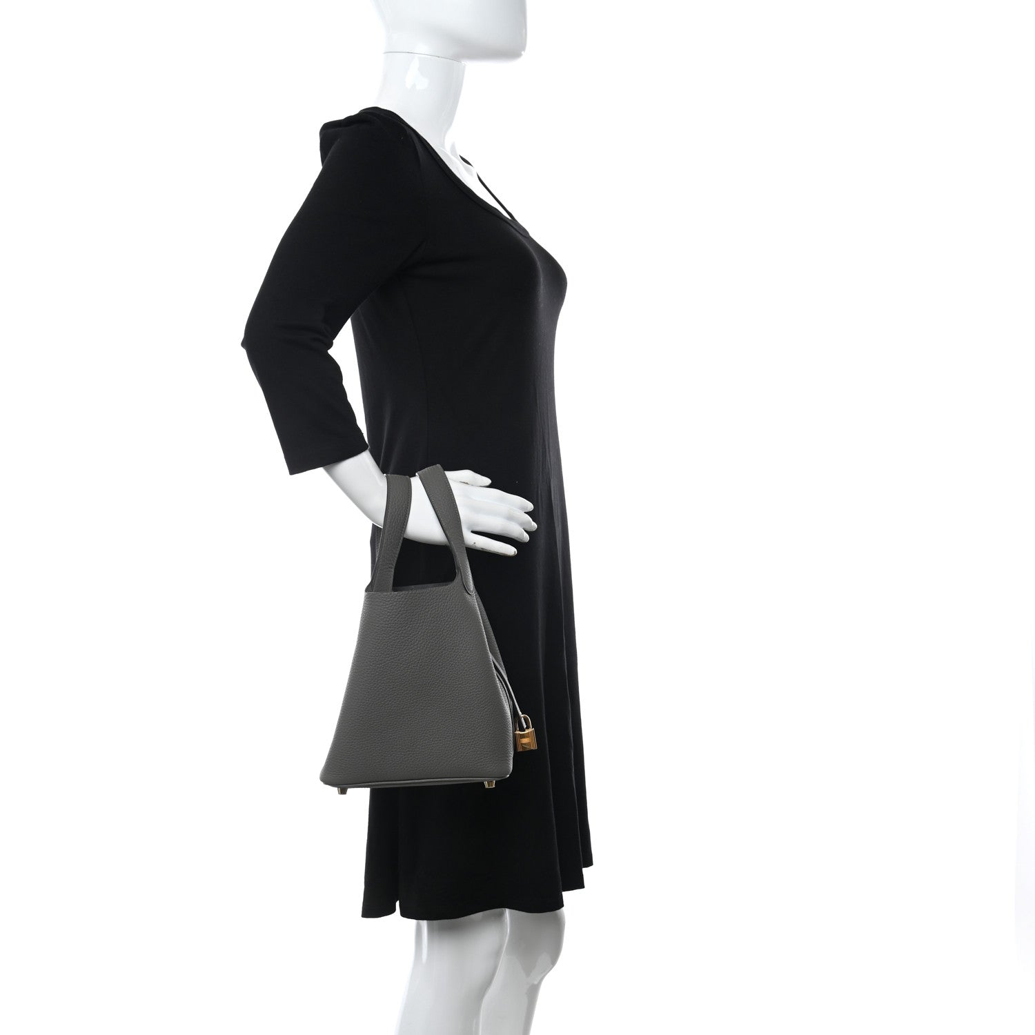 Hermes Taurillon Clemence Picotin Lock 18 PM Gris Meyer 2 of 9