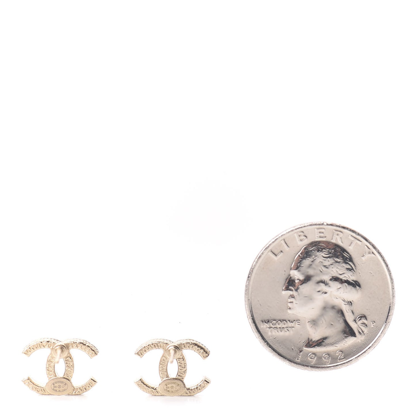 Pearl Crystal CC Earrings Gold