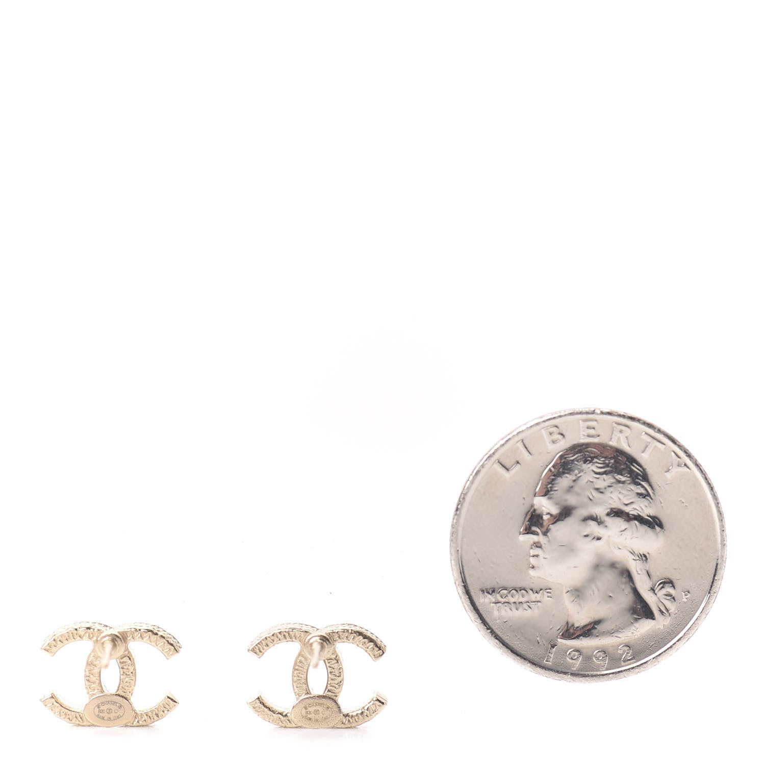 Chanel Pearl Crystal CC Earrings Gold 2 of 5