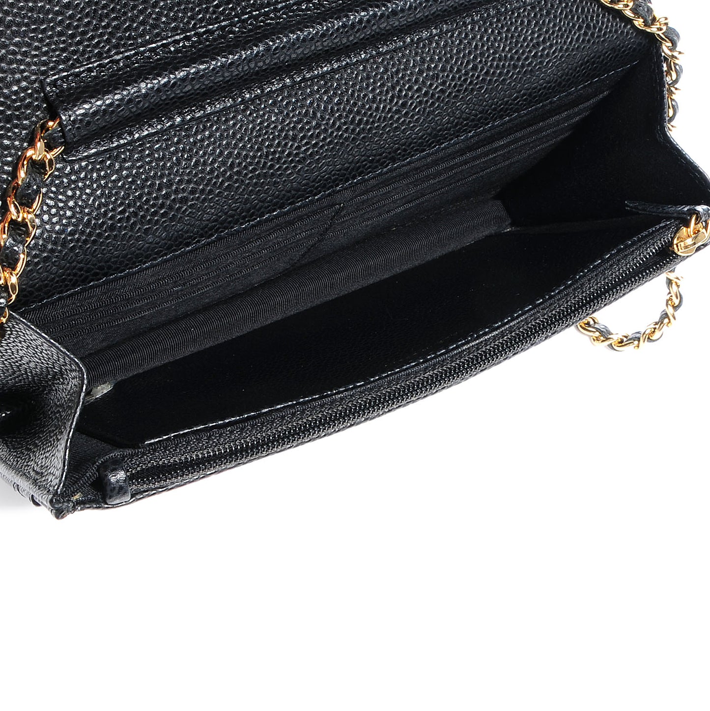 Caviar Quilted Wallet On Chain WOC Black
